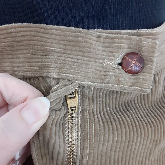 Vintage 80s Corduroy Mini Skirt A Line Mod Womens 4 Equestrian Academia Preppy - Picture 6 of 11